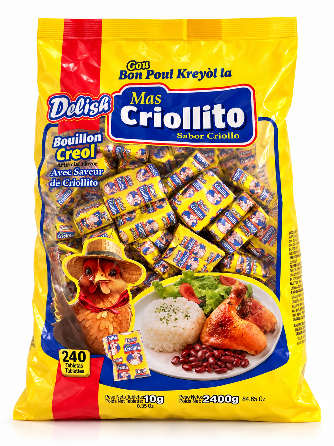 Delish Criollito Bouillon Creole 240 tablets 84.65 oz