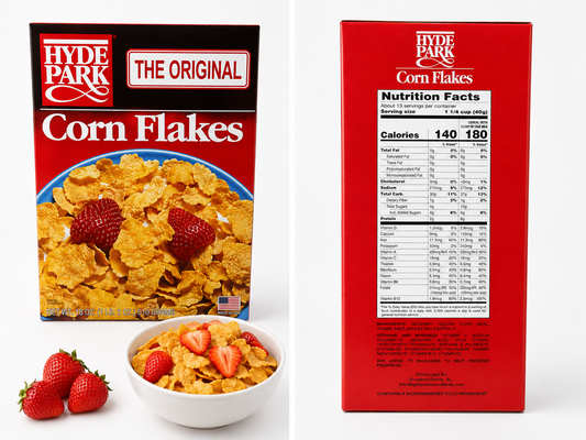 Hyde Park Haitian Corn Flakes front and nutrition facts